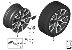 BMW Alufelge Aerodynamik 941 bicolor (midnight grey/hochglanzpoliert) E-8,5Jx19 ET26 X3 G45