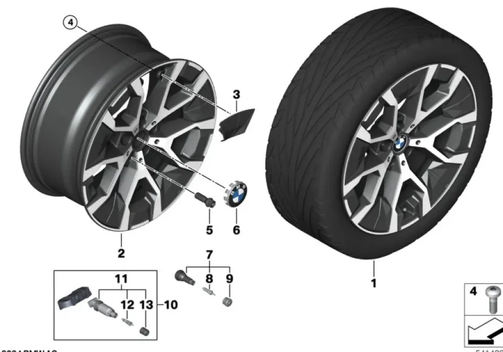 BMW Alufelge Aerodynamik 941 bicolor (midnight grey/hochglanzpoliert) E-8,5Jx19 ET26 X3 G45