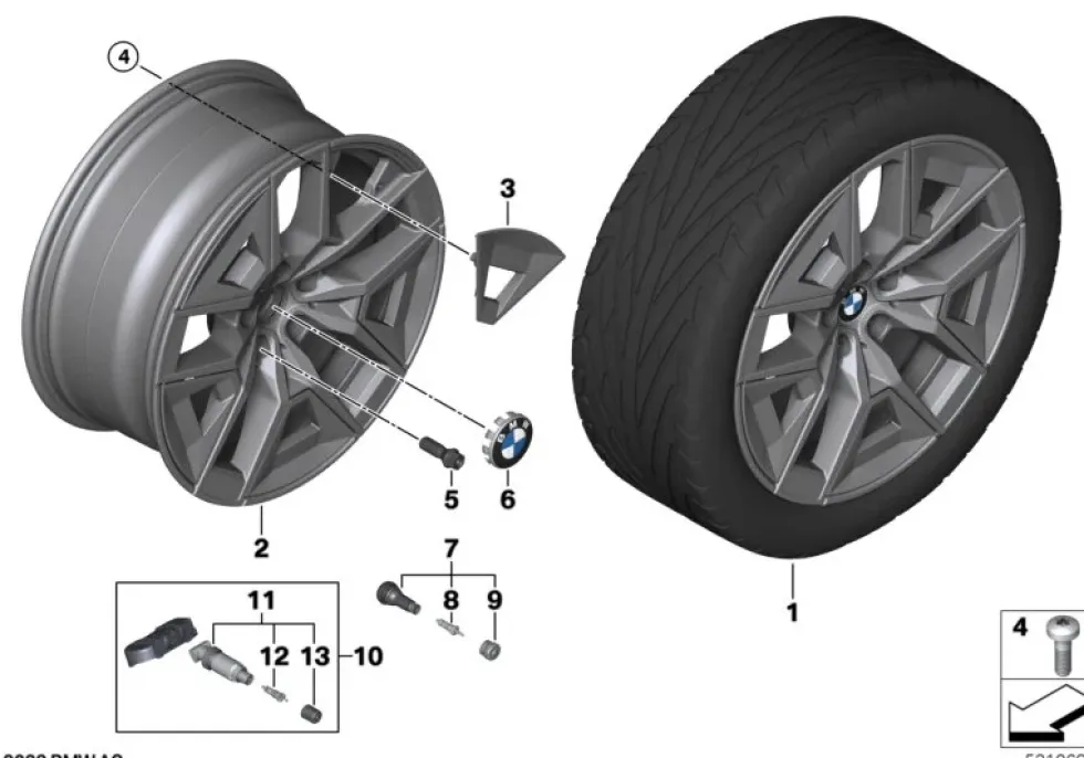 BMW Alufelge Aerodynamik 934 lightning grey 8,5Jx19 ET29 5er G60 G61