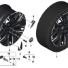 BMW Alufelge Aerodynamik 940M bicolor (jetblack uni/glanzgedreht) 8,5Jx20 ET28 5er G60 G61