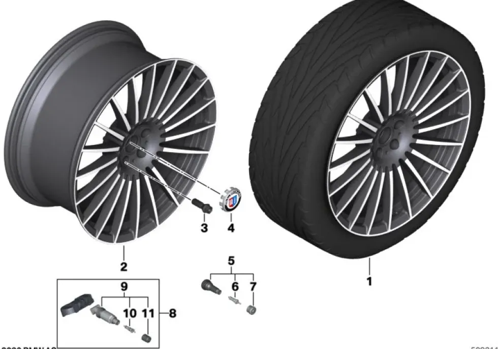 BMW Alufelge Alpina CS16 geschmiedet 11Jx23 ET45 X7 G07