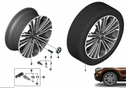 BMW Alufelge Doppelspeiche 696 ferricgrey 7,5Jx19 ET32 X3 G01 X4 G02