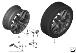 BMW Alufelge Doppelspeiche 1039M gunmetal grey 8,5Jx18 ET40 3er G20