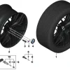 BMW Alufelge Doppelspeiche 1075M jet black matt 10,5Jx20H2 ET28 5er G90 M5/G99 M5