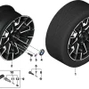 BMW Alufelge Doppelspeiche 952M jet black uni/glanzgefräst 11Jx21 ET28 5er G90 M5/G99 M5