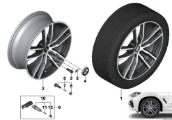 BMW Alufelge Doppelspeiche 698M ferricgrey 7,5Jx19 ET32 X3 G01/G08 X4 G04