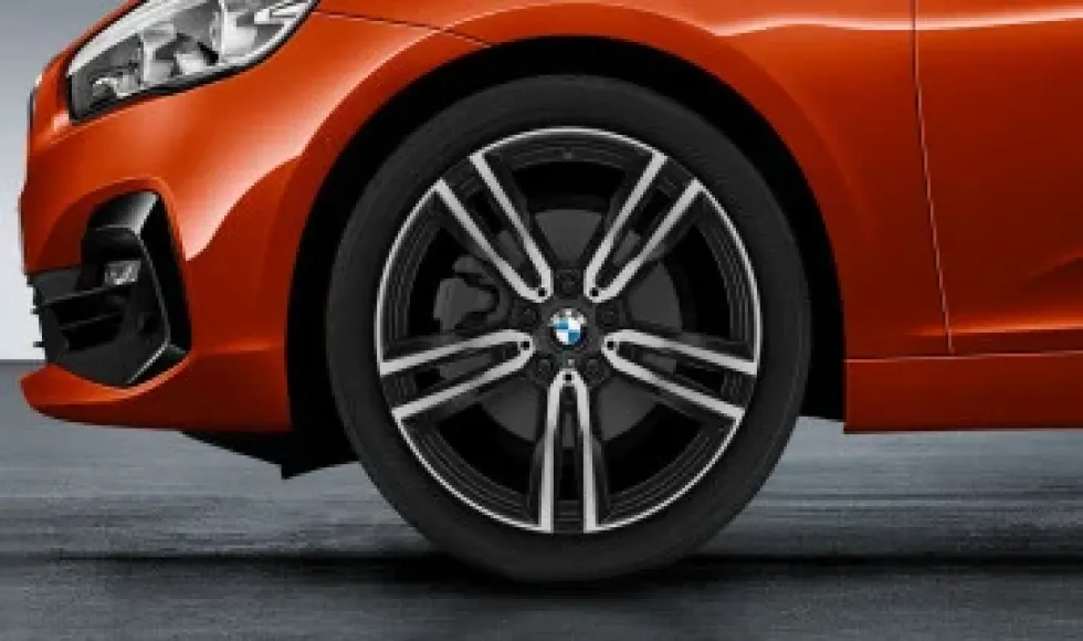 BMW Alufelge Doppelspeiche 766M schwarz matt/glanzgedreht 8JX19 ET57 2er F45/46