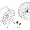 BMW Alufelge Ellipsoidstyling 91 8Jx18 ET24 Silber 7er E65/E66 Vorderachse / Hinterachse