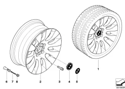 BMW Alufelge Ellipsoidstyling 91 8Jx18 ET24 Silber 7er E65/E66 Vorderachse / Hinterachse