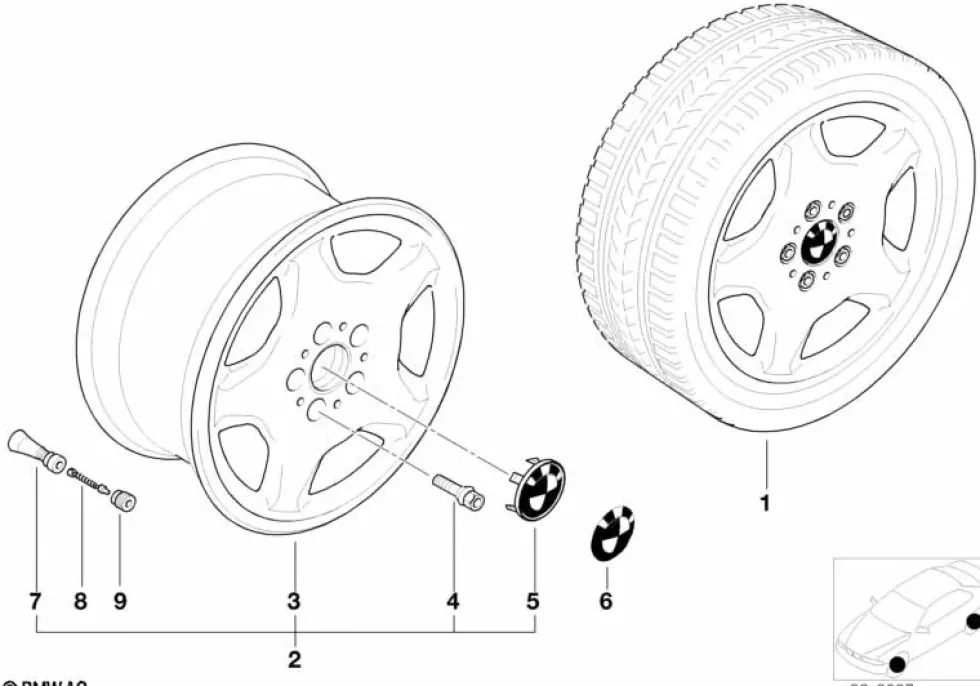BMW Alufelge Flachstern-Styling (Styl.16) 7Jx16 ET20 5er E34
