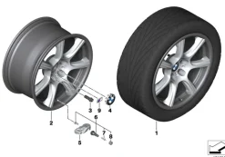 BMW Alufelge Hybridrad 681M carbon 9,5Jx19 ET29 4er F82 M4