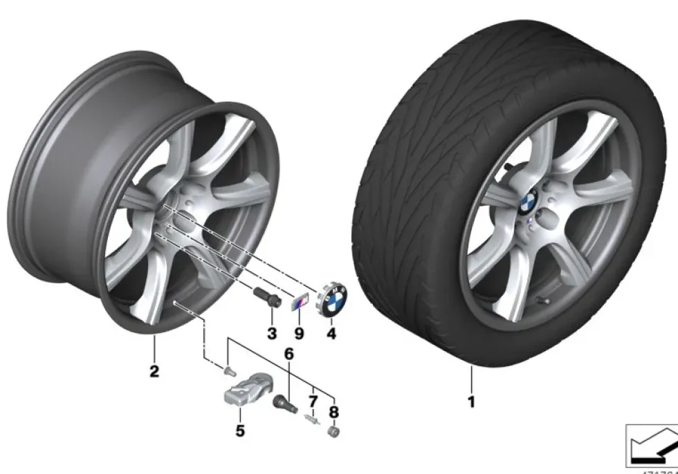 BMW Alufelge Hybridrad 681M carbon 9,5Jx19 ET29 4er F82 M4