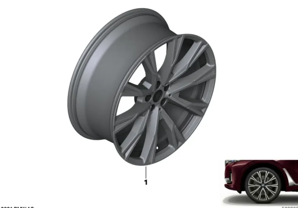BMW Alufelge Individual Serie orbitgrau 9,5Jx22 ET32 X7 G07