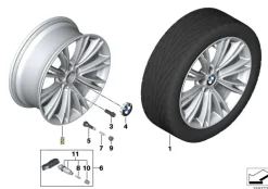 BMW Alufelge Individual V-Speiche 626 ferricgrey 8Jx19 ET36 BMW 3er F30/F31 4er F32/F33/F36