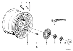 BMW Alufelge Kreuzspeichen-Styling (Styl.5) 7,5Jx16 ET27 3er E30