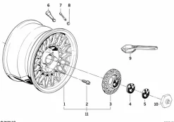BMW Alufelge Kreuzspeichen-Styling (Styl.5) 7,5Jx16 ET20 5er E28 E34