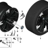 BMW Alufelge M Aerodynamik 906 bicolor (jet black uni/hochglanzpoliert) E-9Jx20 ET24 X3 G45