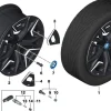 BMW Alufelge M Aerodynamik 1023 bicolor (schwarz II/hochglanzpoliert) 9,5Jx22 ET37 iX I20