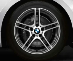 BMW Alufelge M Doppelspeiche 313 ferricgrey/glanzgedreht ohne Performance-Schriftzug, mit M-Logo 9Jx19 ET393er E90/E91/E92/E93