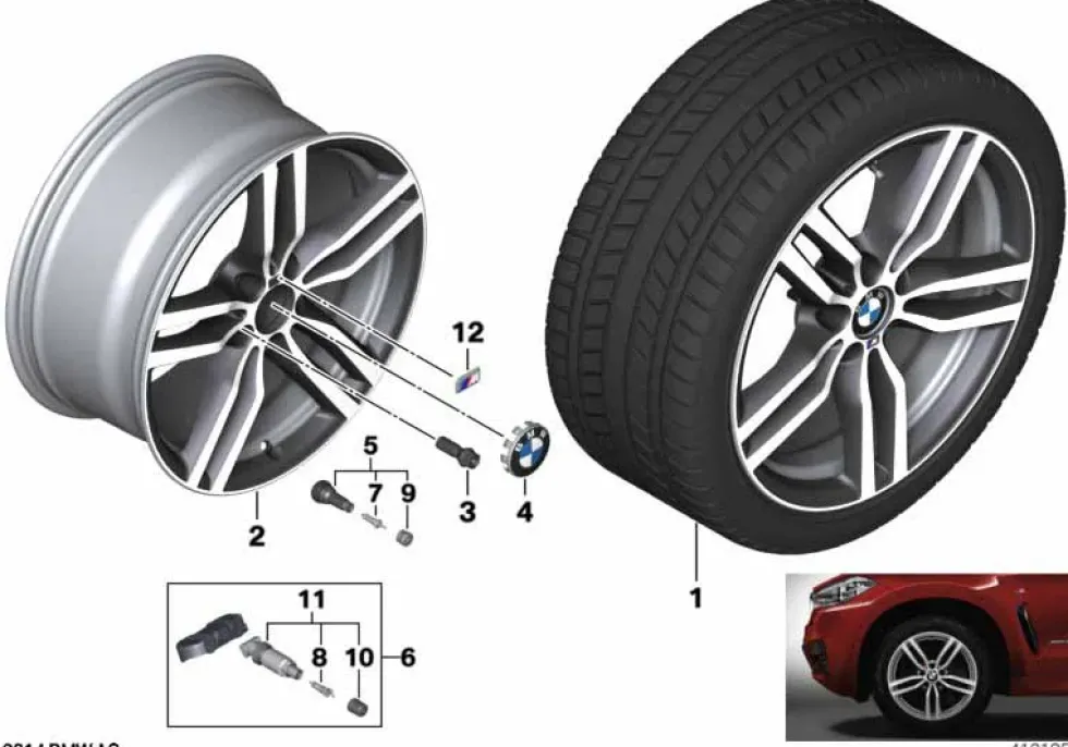 BMW Alufelge M Doppelspeiche 623 ferricgrey 9Jx19 ET18 X6 F16