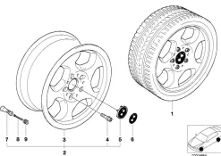 BMW Alufelge M Kontur (Styl.23) 7Jx17 ET41 3er E36 Z3 E36