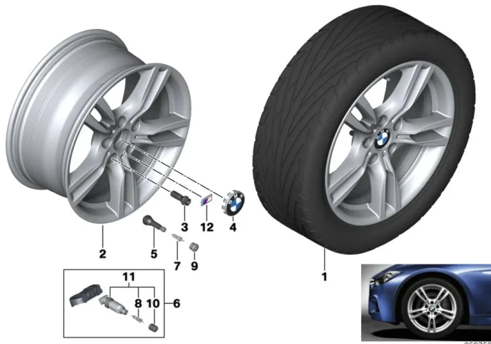 BMW Alufelge M Sternspeiche 400 ferricgrey 8Jx18 ET34 3er F30/F31/F34 4er F32/F33/F36