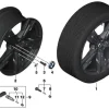BMW Alufelge M Sternspeiche 1037 jet black matt E-9Jx21 ET24 X3 G45