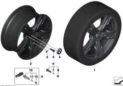 BMW Alufelge M Sternspeiche 1037 jet black matt E-9Jx21 ET24 X3 G45