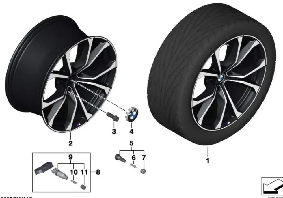 BMW Alufelge M V-Speiche 772 bicolor (schwarz matt/hochglanzpoliert) 9Jx19 ET32 Z4 G29