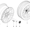 BMW Alufelge M V-Speiche 299 silber 10Jx20 ET40 X5 E70 X6 E71 Vorderachse