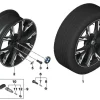 BMW Alufelge M Y-Speiche 976 bicolor (jet black uni/hochglanzpoliert) 8Jx19 ET53 1er F70 2er F74