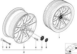 BMW Alufelge Radialspeiche 50 7Jx16 ET20 5er E39