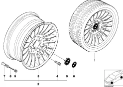 BMW Alufelge Radialspeiche 61 7,5Jx16 ET20 7er E38