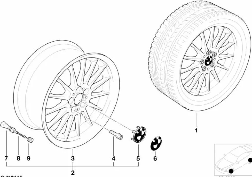 BMW Alufelge Radial-Styling (Styl.32) 7Jx15 ET47 3er E36