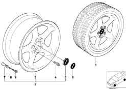 BMW Alufelge Rundspeichen-Styling (Styl.18) 7Jx15 ET47 3er E36/E46 Z3 E36