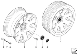 BMW Alufelge Sternspeiche 165 geschmiedet 8Jx17 ET24 7er E65/E66