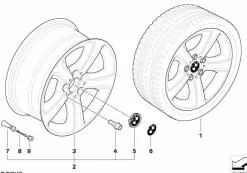 BMW Alufelge Sternspeiche 137 7Jx17 ET47 3er E46
