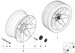 BMW Alufelge Sternspeiche 81 8Jx17 ET20 5er E39