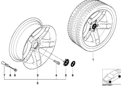 BMW Alufelge Sternspeiche 49 8Jx17 ET20 5er E39