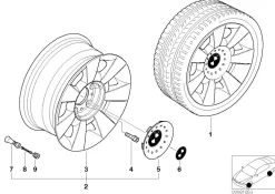 BMW Alufelge Sternspeiche 83 7Jx15 ET20 5er E39