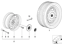 BMW Alufelge Sternspeichen-Styling (Styl.10) 7Jx15 ET20 5er E34 7er E32
