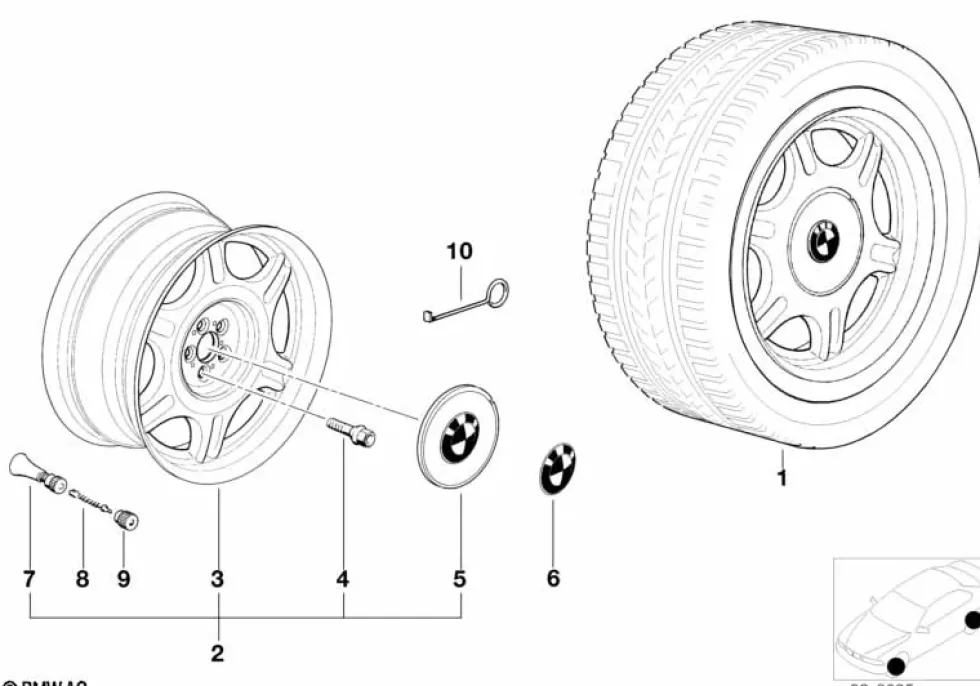 BMW Alufelge Sternspeichen-Styling (Styl.10) 9Jx17 ET22 5er E34