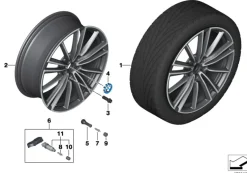 BMW Alufelge Vielspeiche 516 bicolor 7,5Jx20 ET40 i8