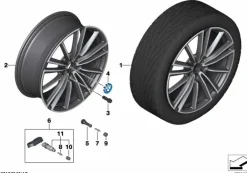 BMW Alufelge Vielspeiche 516 bicolor 8,5Jx20 ET50 i8