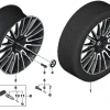 BMW Alufelge Vielspeiche 1055i bicolor (jet black uni/hochglanzpoliert) 9Jx21 ET24 7er G70