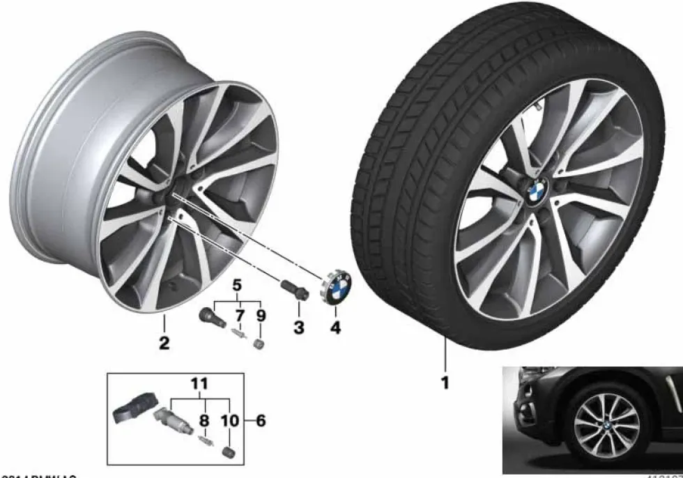 BMW Alufelge V-Speiche 595 ferricgrey 9Jx19 ET48 X6 F16