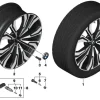 BMW Alufelge V-Speiche 914I jet black uni/glanzgedreht 9,5Jx23 ET32 X7 G07