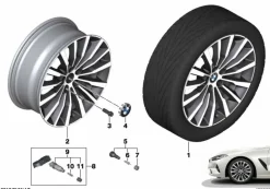 BMW Alufelge W-Speiche 731 ferricgrey 9Jx19 ET41 8er G14/G15/G16