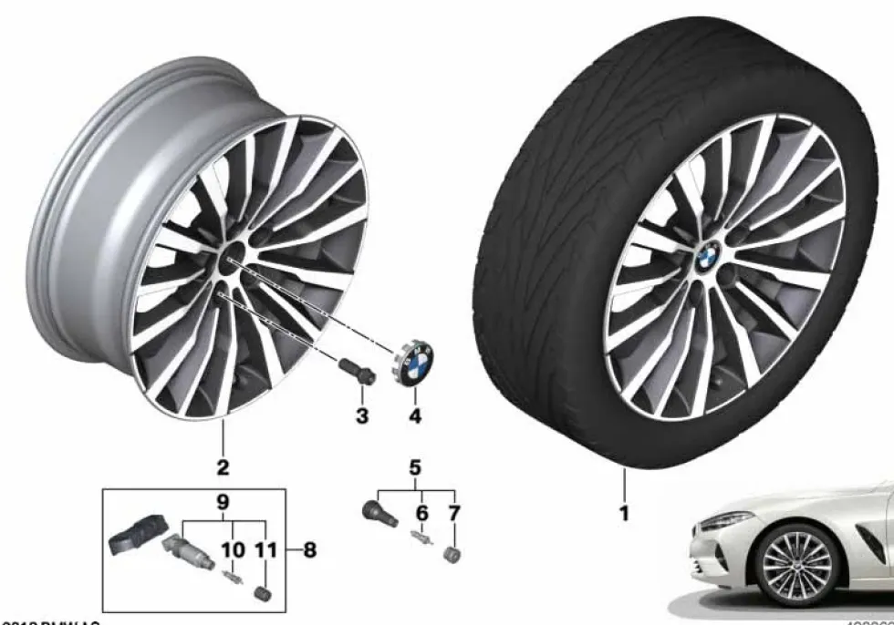 BMW Alufelge W-Speiche 731 ferricgrey 9Jx19 ET41 8er G14/G15/G16