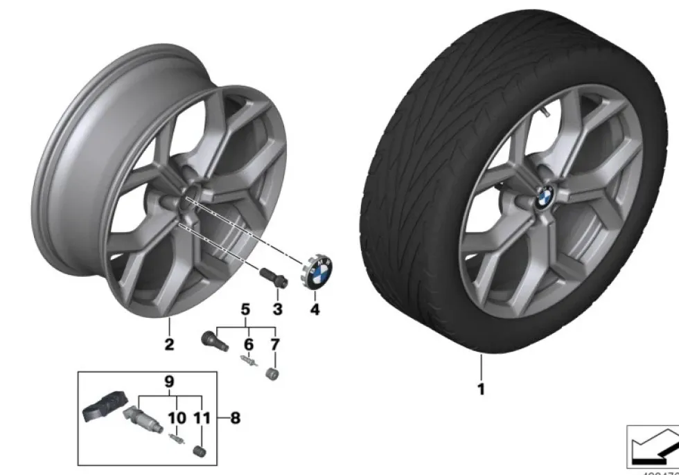 BMW Alufelge Y-Speiche 693 ferricgrey/glanzgedreht 7,5Jx19 ET:32 X3 G01 X4 G02